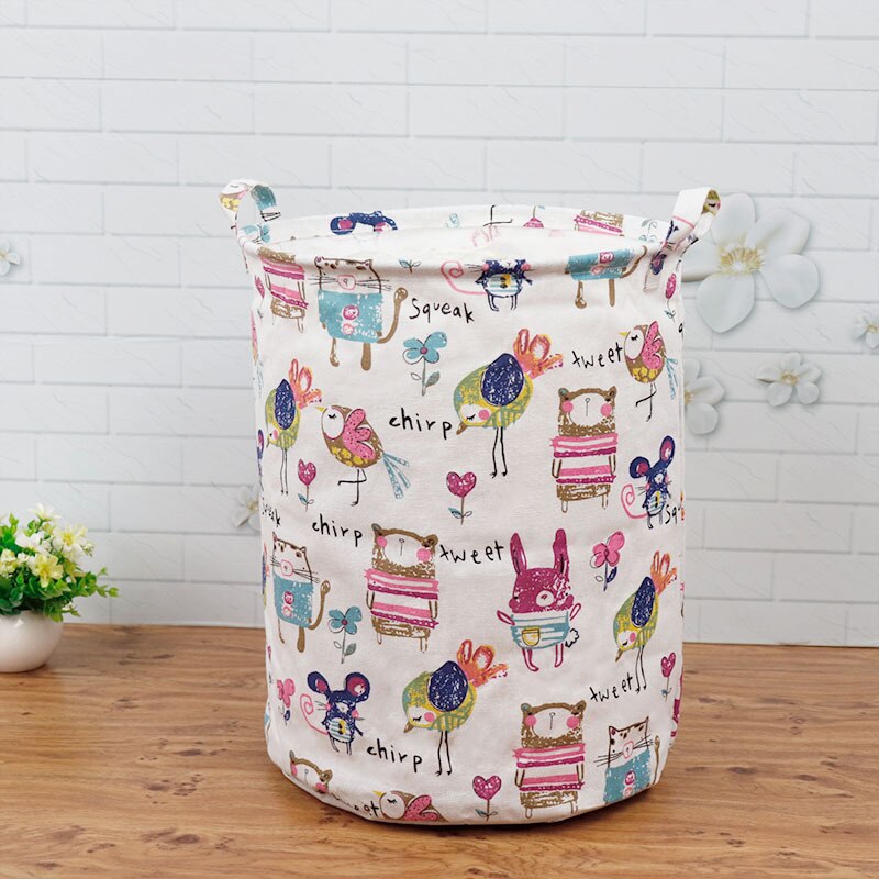 Household cloth dirty laundry storage basket large capacity waterproof toys organizer box folding laundry basket: 40x50cm / Diy