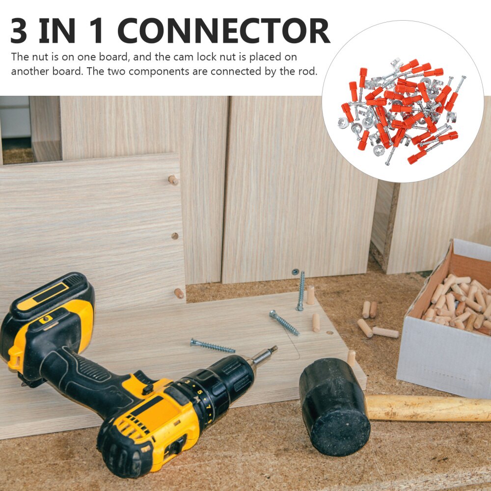 30 Sets Furniture Connecter Cam Lock Fitting for Cabinet Drawer Panel Connecting