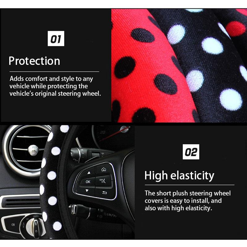 Funda protectora para Volante de coche DIY, Funda suave de felpa, estilo de Volante de coche de ruedas, accesorios para coche Interior, Funda Volante