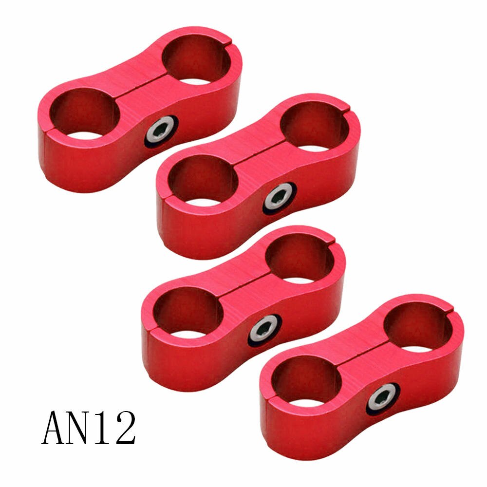 4Pcs/Set 6AN 8AN 10AN 12AN Hose Separators Braided Hose Separator Clamp Fitting Adapter For Oil Fuel Hose Line: Gold