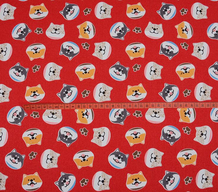Tissu de coupe en coton 13 couleurs Shiba | Chiens inu chats chanceux, toile imprimée, tissu en coton, accessoires bricolage 1 mètre 0.914: 5