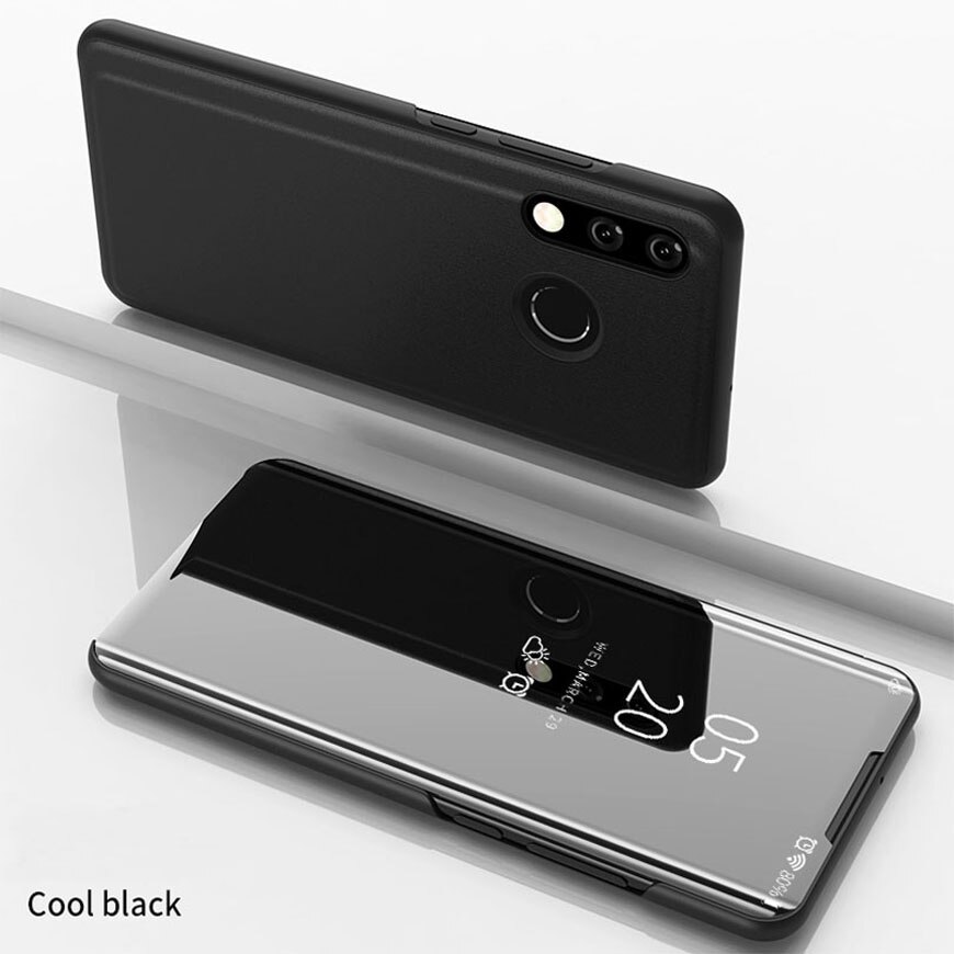 Funda Coque Honor 20 S Smart View Spiegel Case Voor Huawei Honor 20 S MAR-LX1H 6.15 Inch Stand Flip Book telefoon Cover Vlakte Cytanh: Black