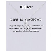 Gold Silver Unicorn Horse Alloy Clavicle Chain Ladies Jewelry Pendant Necklace Style: Silver 1