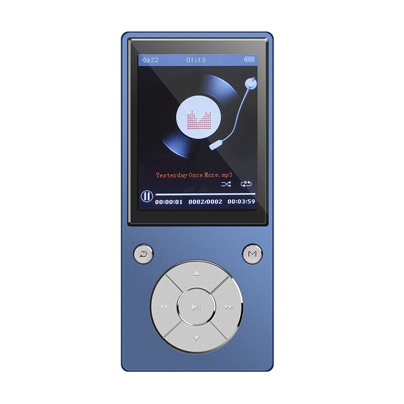 Bluetooth4.2 MP3 Player Speaker 2.4Inch Screen metal hifi music player with fm radio eBook hifi walkman support usbmini SD: C11-MP3-Blue / 16GB