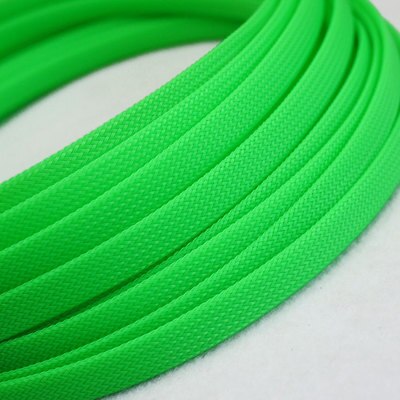 Uv Groen Geel Blauw Roze Fluorescerende Pet Gevlochten Kabel Mouw 3 4 6 8 10 12 16 20 25 30 40 Mm Strakke Hoge Dichtheid Uitbreidbaar: UV Green / 3mm