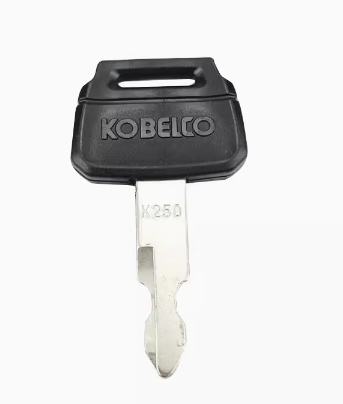 2pcs K250 Key For Kobelco For Excavator Heavy Equipment Keychain Ignition Key with Bucket Key Chain: black