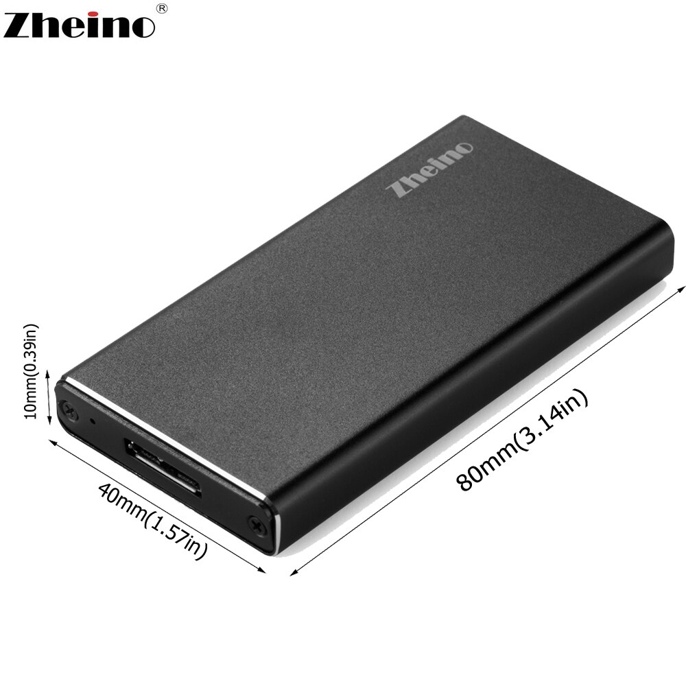 Zheino Usb 3.0 Naar Msata Ssd Mini Case Aluminium Externe Behuizing Voor Msata/Half Size Ssd