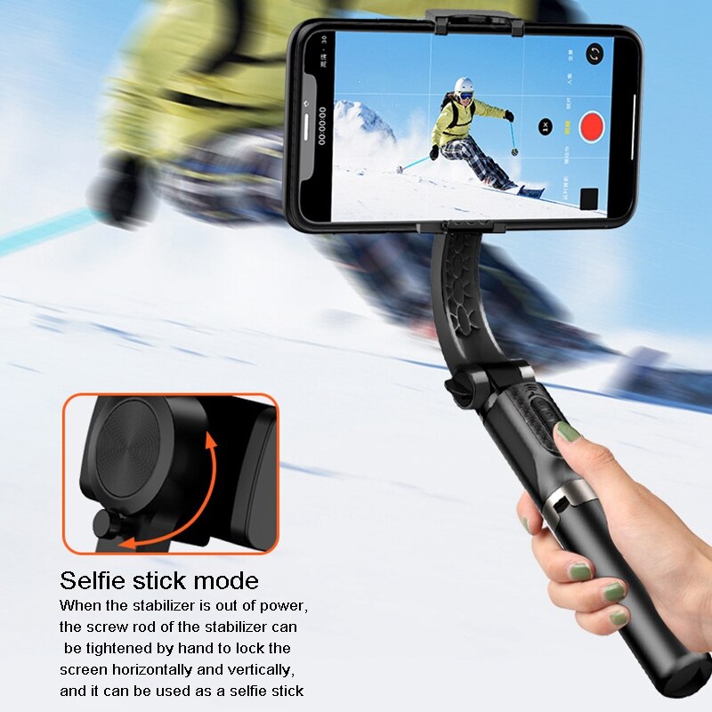 Verwacklungsfreier selfie-stick für smartphones mit 360 °-drehung, faltbarem stabilisator und faltbarem stativ