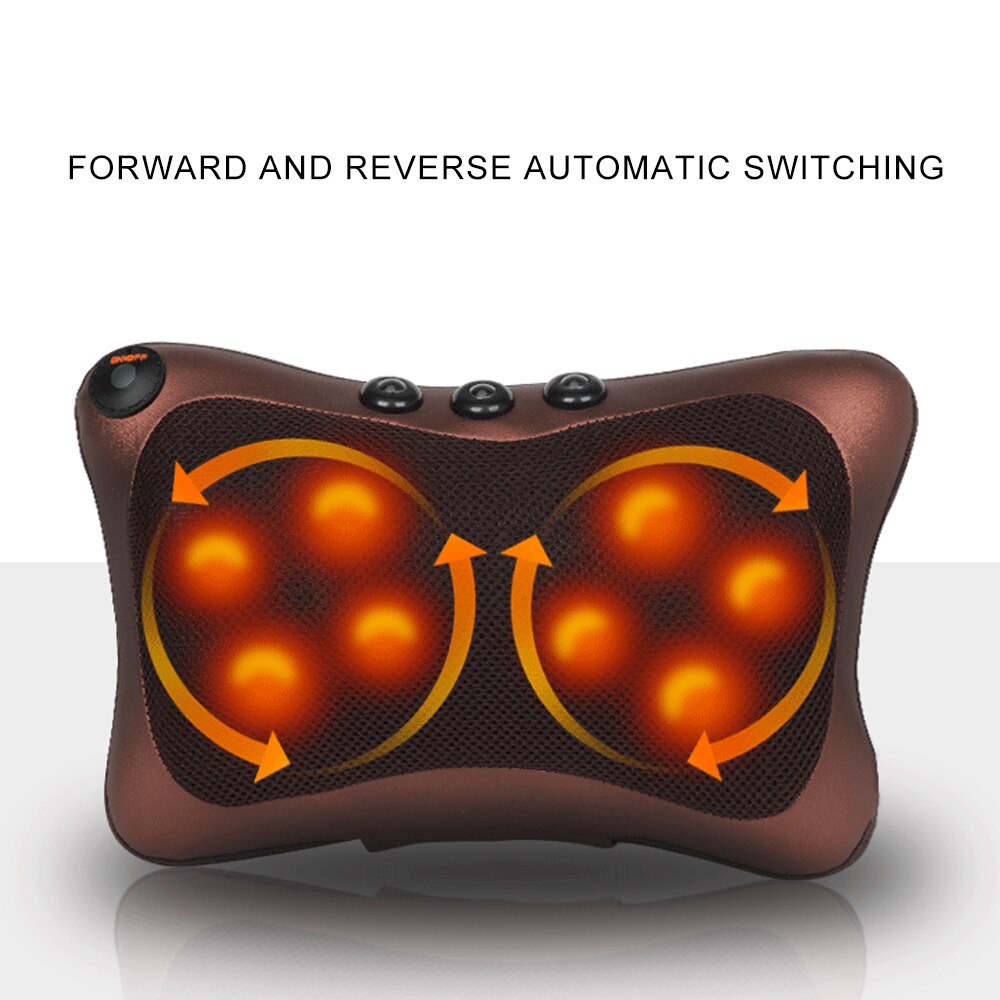 Elektryczna poduszka robić masażu na podczerwień opieka domowa masażer magnetyczny ulga ból 4/8 rolki poduszka robić masażu poduszka masaż pleców szyi