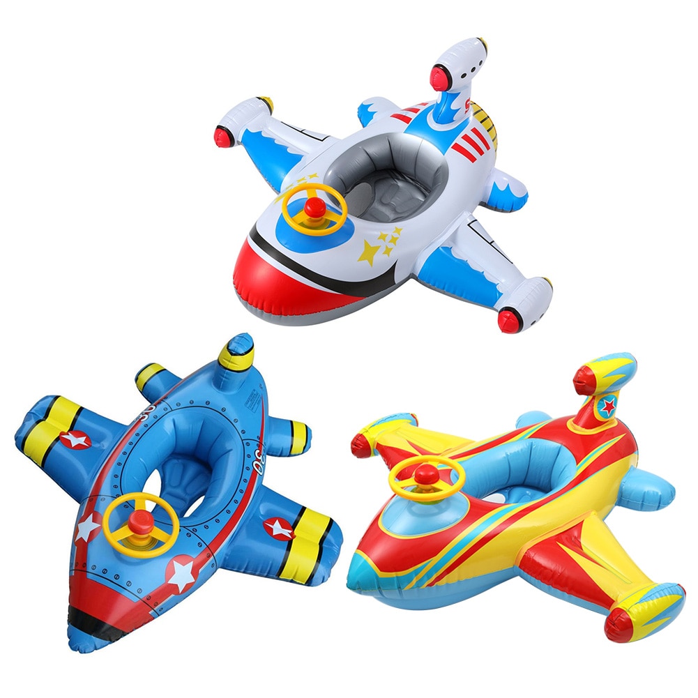 Cartoon Vliegtuigen Baby Zwemmen Ring Kinderen Opblaasbaar Zwembad Float Cirkel Zetel Zomer Opblaasbare Cartoon Zwemmen Ring Water Floatin