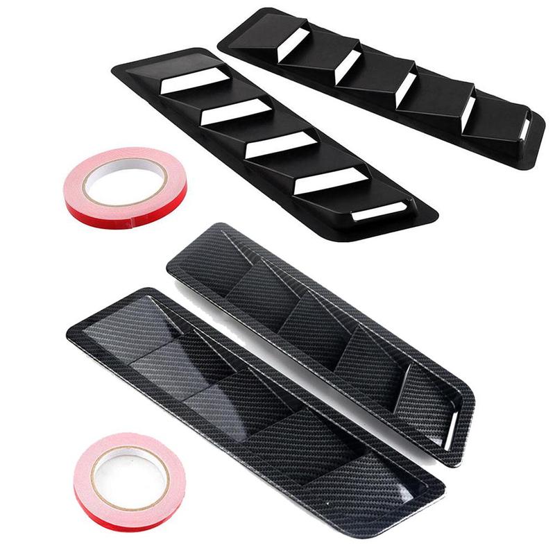 1 Pair Universal Carbon Fiber Style Hood Vents Automobile Decorative Accessories Hood Refitting Vent Automobile Engine Cove T6V8
