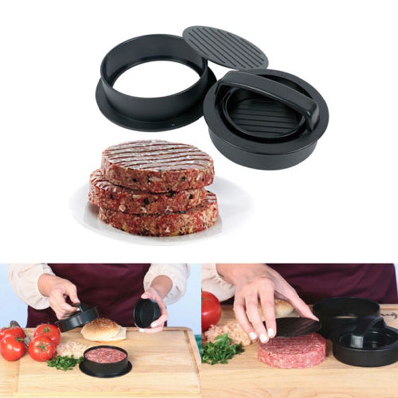 Useful 3 in 1 Hamburger Press Meat Molds Stuffed Burger Patty Maker Non Stick Kitchen Cooking Tools HY99 JY30