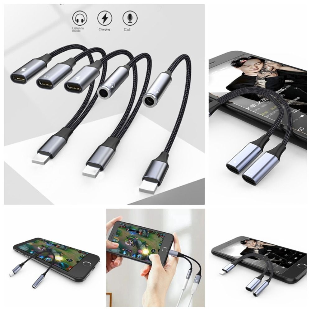Pequeño divisor de cable auxiliar 3,5 MM Jack 2 en 1 Adaptador de audio IOS a IOS a 3,5 mm AUX hembra 2 en 1 auriculares