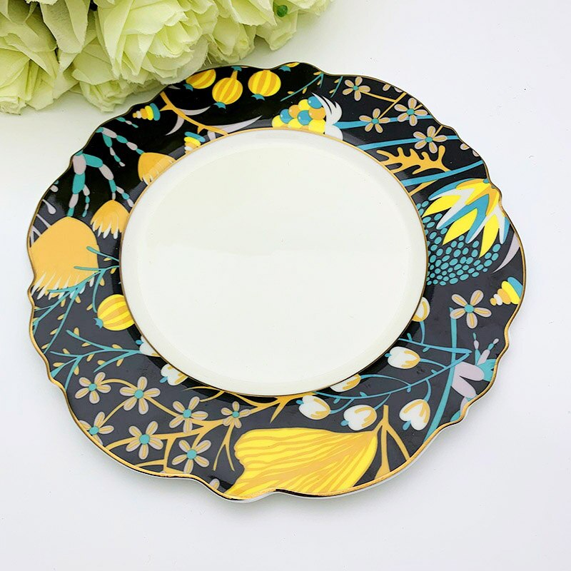 Assiette à dîner fantaisie en porcelaine, vaisselle rétro, vaisselle, plats à Steak, tasse à café, thé, plateau à Dessert, outil de dîner, 1 pièce