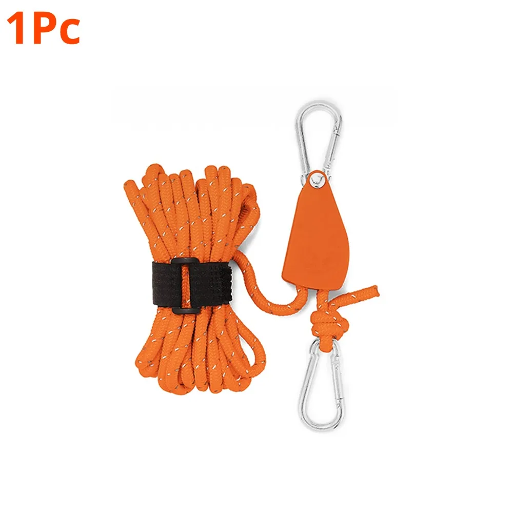 1-10 pz 4M 4MM tendicinghia da campeggio tendicinghia a cricchetto tenda da campeggio tenda da suola regolabile corda del vento gancio puleggia attrezzi da campeggio: giallo
