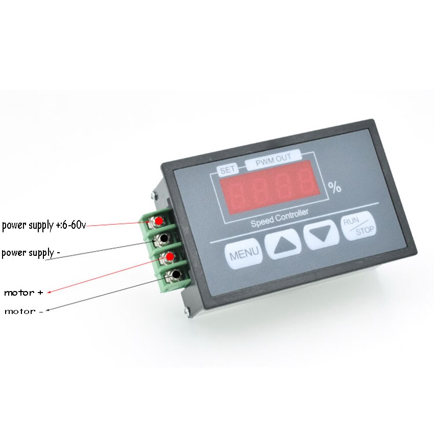 Slow Start and Stop Speed Control Input 6-60V Digital Display Governor DC Brushed Motor Controller 0-100% Adjustable Output 30A