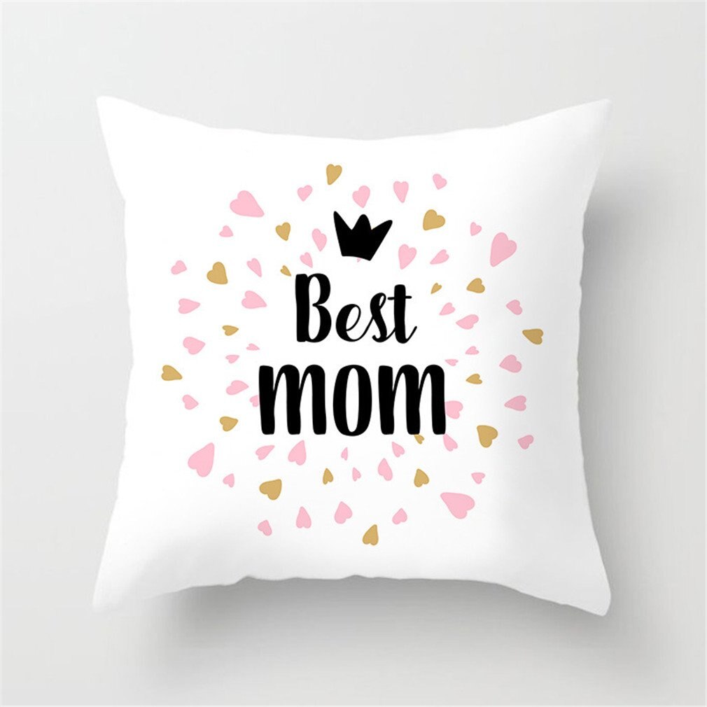 4 Stuks 45Cm * 45Cm Gelukkige Moederdag I Love Mom Linnen/Katoen Sierkussen Covers couch Kussenhoes Home Decor Kussensloop