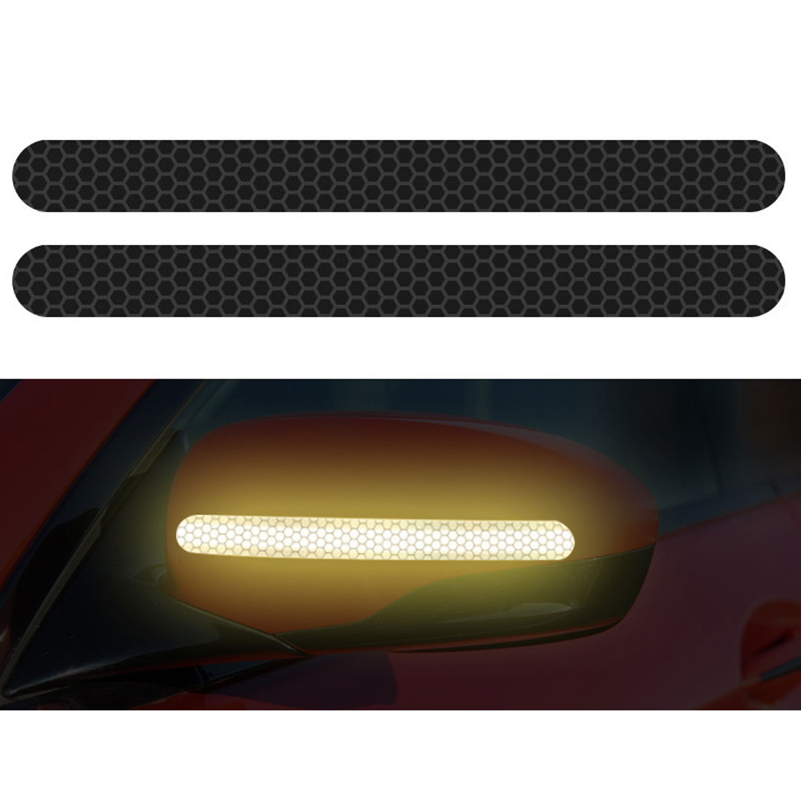 Zwarte reflecterende strips sticker zelfklevende veiligheidsmarkering waarschuwingstape fiets auto motorfiets auto styling anti kras stickers