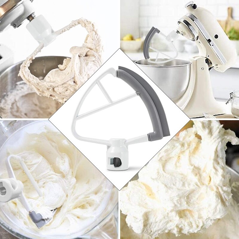 Flex Edge Beater, Mixer Attachment 4.5-5 Quart Tilt-Head Stand Mix Accessory for KitchenAid Stand Mixers with 3 Scrapers