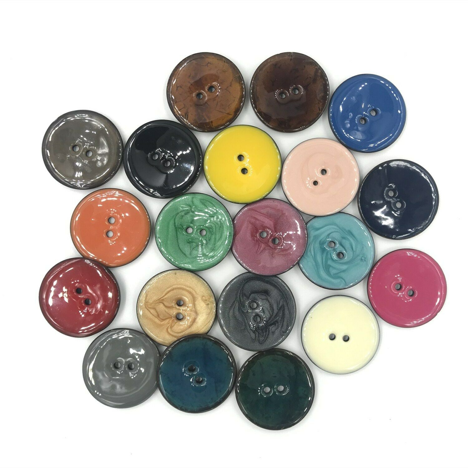 Bricolage 5 pièces coquille de noix de coco émail boutons outils de couture vêtements accessoires artisanat décoratif taille 40mm trou taille 4mm