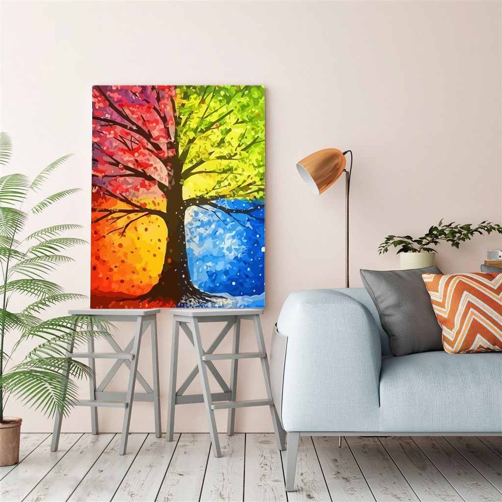 Evershine peinture par numéros arbre dessin art coloriage par numéros paysage peinture à la main ensemble mural