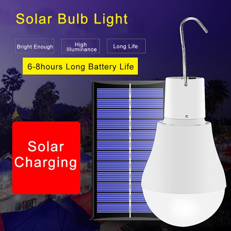 LED Solar Pendant Light Outdoor Solar Light Bulbs With Cable Garden Yard Solar Shed Lights Camping Tent Lamp Indoor Solar Lamps