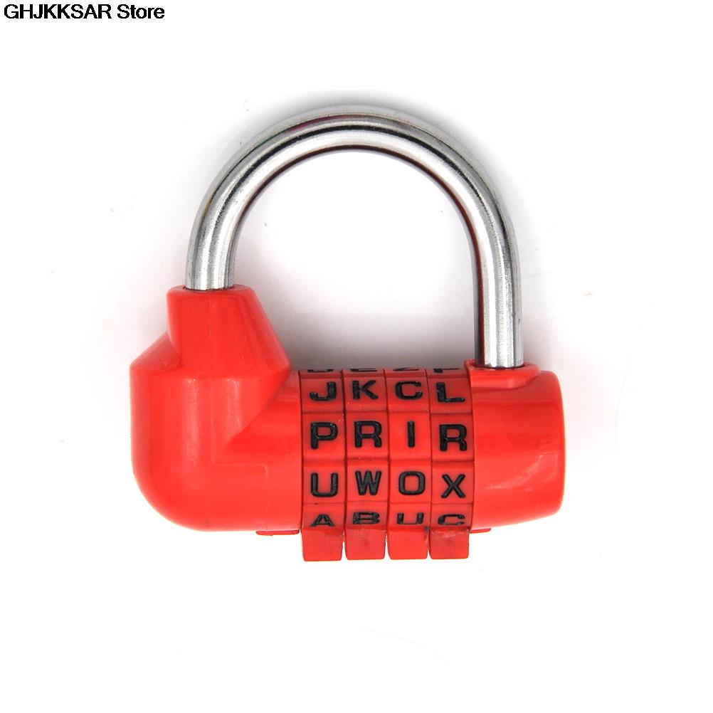 Candado de seguridad de alto grado, combinación de letras de 4 dígitos, candado de código de seguridad de viaje, candado de contraseña diaria, 1 ud.