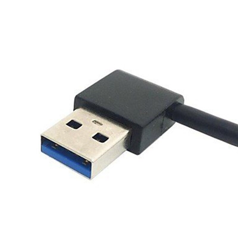 USB 3.0 Type A Male 90 Degree Left Angled to Right Angled Extension Cable Straight Connection 0.5M 1.5FT