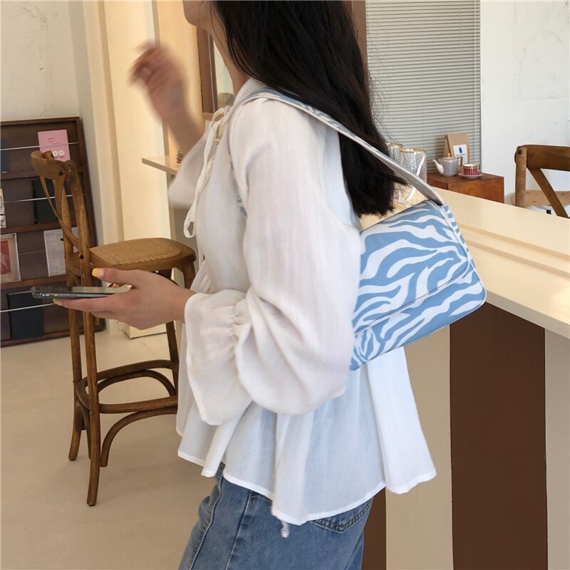 Vintage Luxury Women Handbags Canvas Ladies Shoulder Bag Girls Underarm Hobo Female Armpit Hand Bag