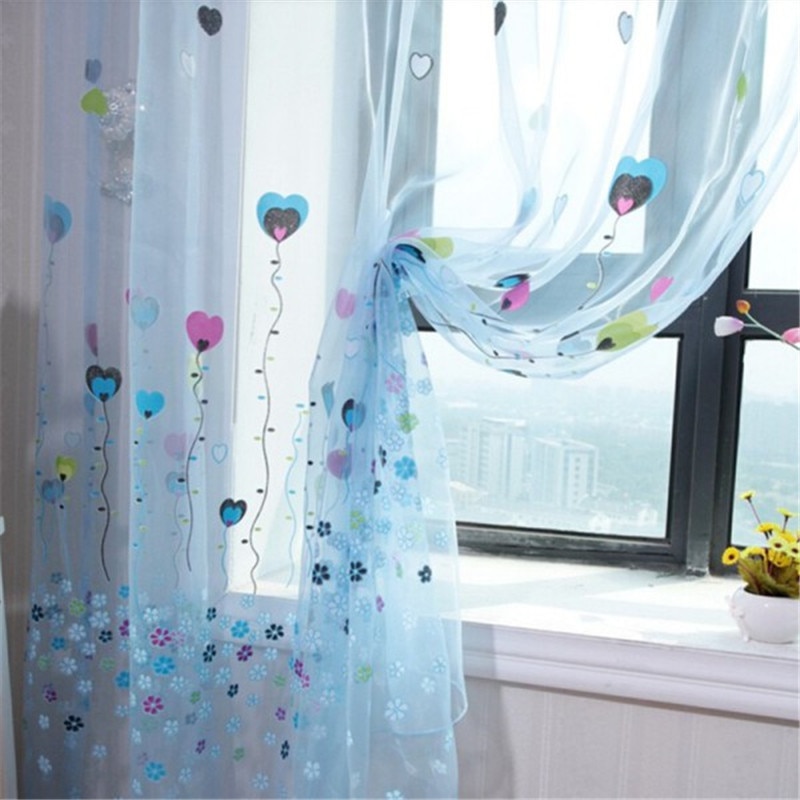 Ballonmønster blotte gardiner til vuggestue stanglomme vinduesgardiner voile tyl til soveværelse stue