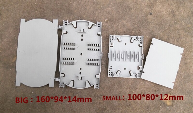 20pcs fiber splicing tray 4 6 8 12 core thickened splice protector ABS material ftth plastic box optical cassette tray ELINK