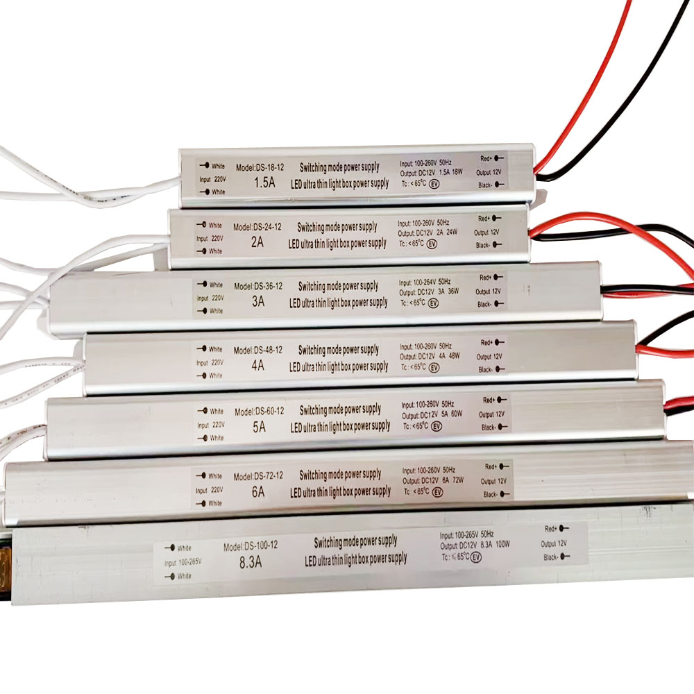 LED Driver 18W 24W 36W 48W 60W 72W 80W 100W 110-260V AC/DC 12V 24V Ultrathin Switching Power Supply Lighting Adapter Light Strip