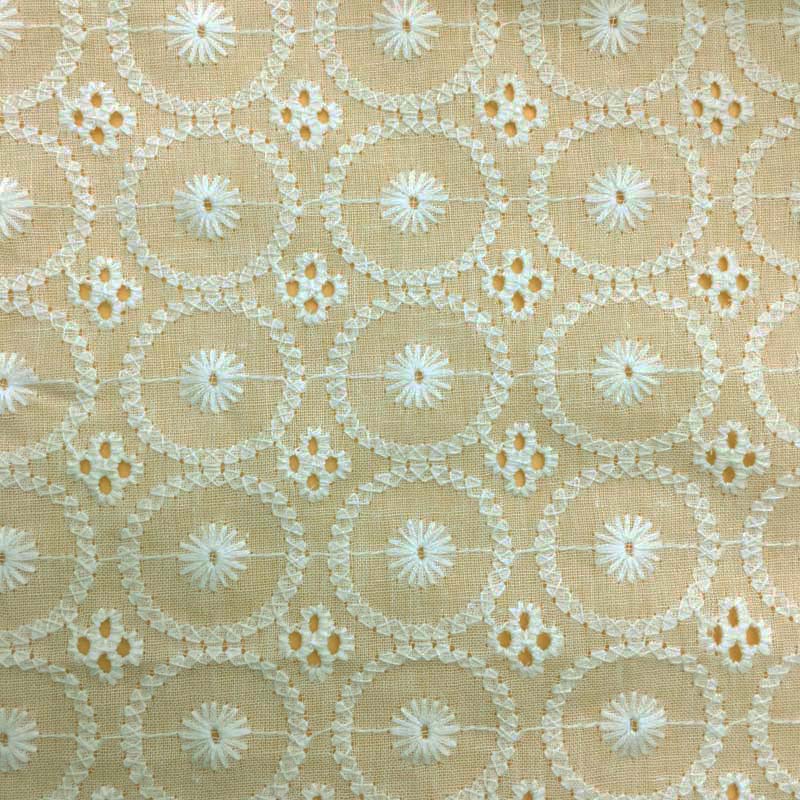 Summer Off White Swiss Cotton Voile Eyelet Lace Fabric for Dress,Diy Embroidered Apparel Patchwork Sewing Cloth,Width 130cm