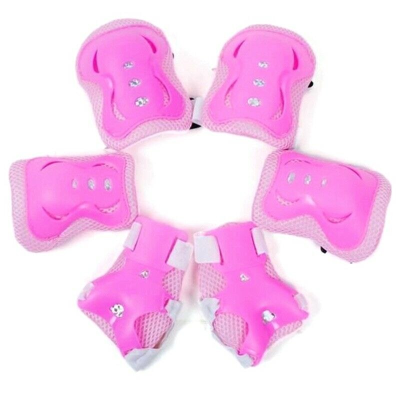 Kids Skating Protective Gear Set Knee Wrist Guard Elbow Pads Set Bicycle Skateboard Ice Skating Roller Protector Guard For Child: pink