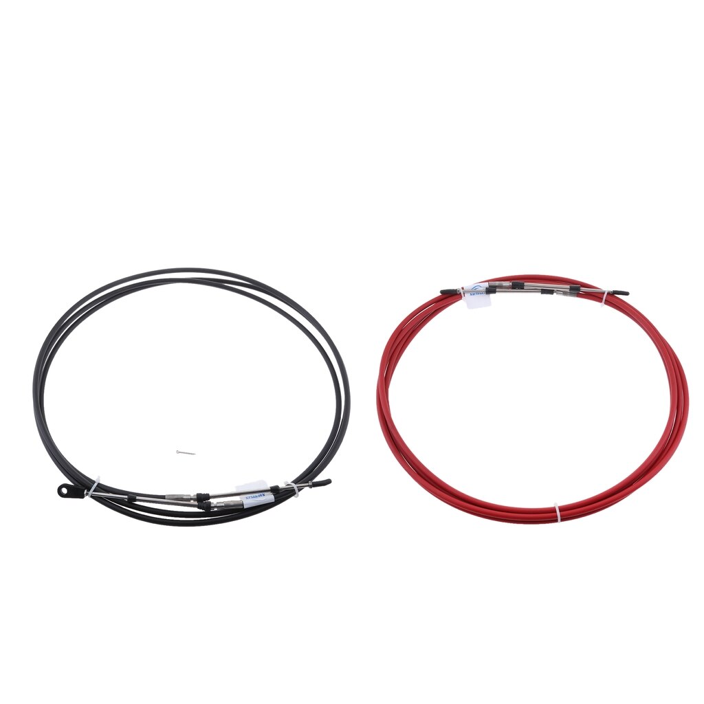 Cable de Control de acelerador de 10 pies-para palanca de Control de motor de barco integrado (negro + rojo