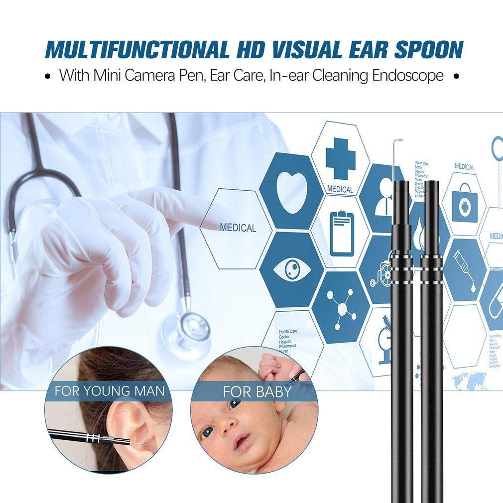 USB Ear Cleaning Tool HD Visual Ear Spoon Multifunctional Earpick With Mini Camera Pen Ear Care In-ear Cleaning Endoscope