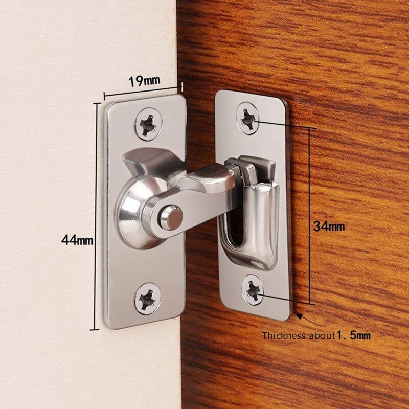 90 Degree Door Buckle Latch Stainless Steel Right Angle Lock Sliding Door Door Right Angle Window Bathroom Door Latch