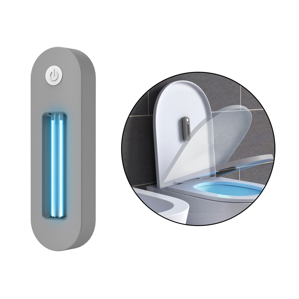 USB UV Sterilisation Wc Licht Bewegung Sensor Aktiviert Wiederaufladbare Solar- Energie Automatische Wc Deckel Sterilisator: dunkel Grau