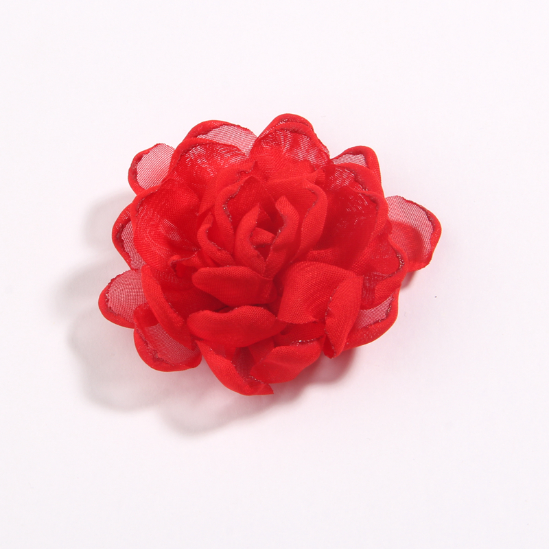 120 Stuks 7 Cm 2.7 "Burn Edge Chiffon Stof Bloemen Voor Baby Meisjes Hoofdbanden Handgemaakte Bloem Boutique Voor bruiloft Decoratie