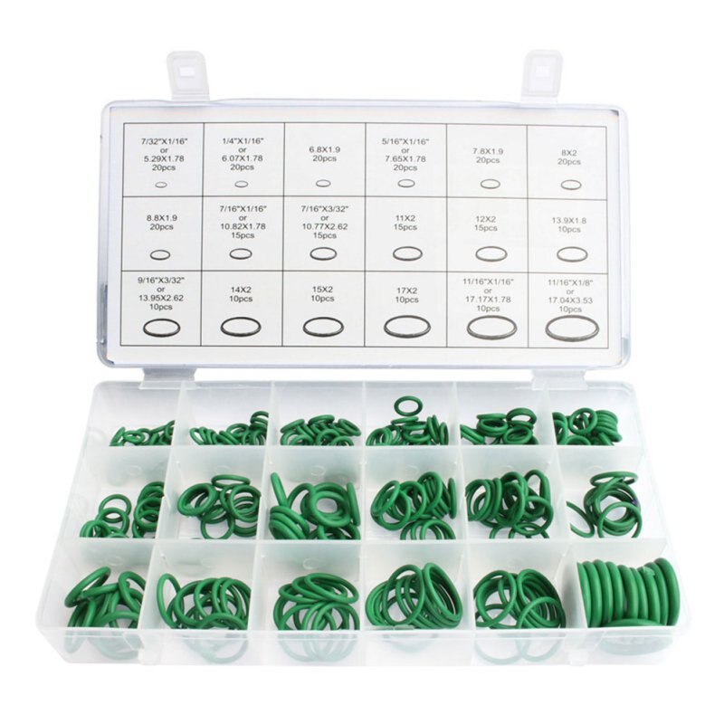 270 stk / sæt gummi o ring skivepakninger vandtæthed sortiment kit o-ring 18 forskellig størrelse med plastik kasse