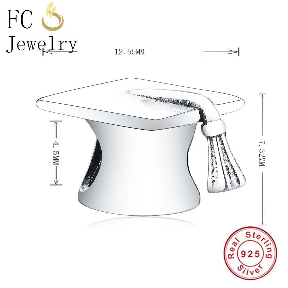 Fit Originele Charms Armband 925 Sterling Zilver Graduation Cap Charms Diy Sieraden Maken Berloque: FFC0924