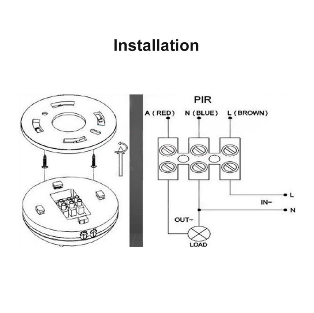 12V Infrared PIR Motion Sensor Switch with Time Delay 360 Degree Cone Angle Detecting Induction Sensor For LED Ceiling Light