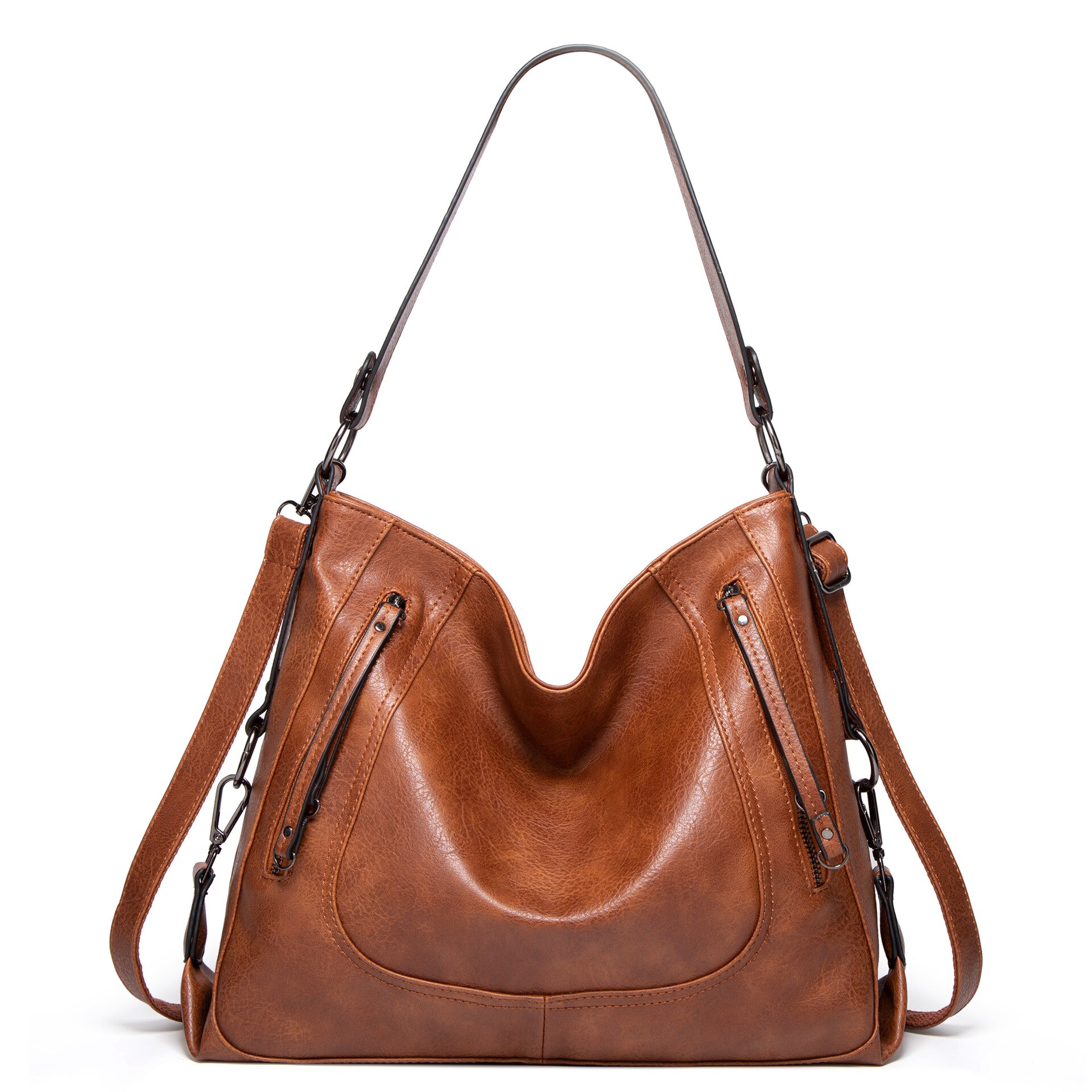 Vrouwelijke Zak Mode Grote Capaciteit Tote Bag Casual Lady Handtas Enkele Schouder Tas: Brown