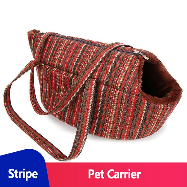 Mochila para transportar gatos, bolsa clássica de ombro para carregar cachorro pequeno: stripe