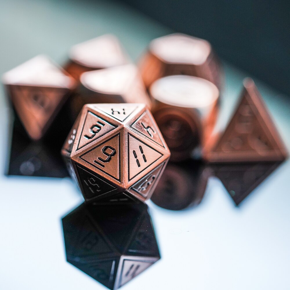 Prayer Wheel Dice Set, 7-in-1 Rotating Dice Cylinder, Metal DND Spinner Dice - Unique Tabletop RPG Accessories, Fidget Gadget & Gift for Dungeon Master and Gamer