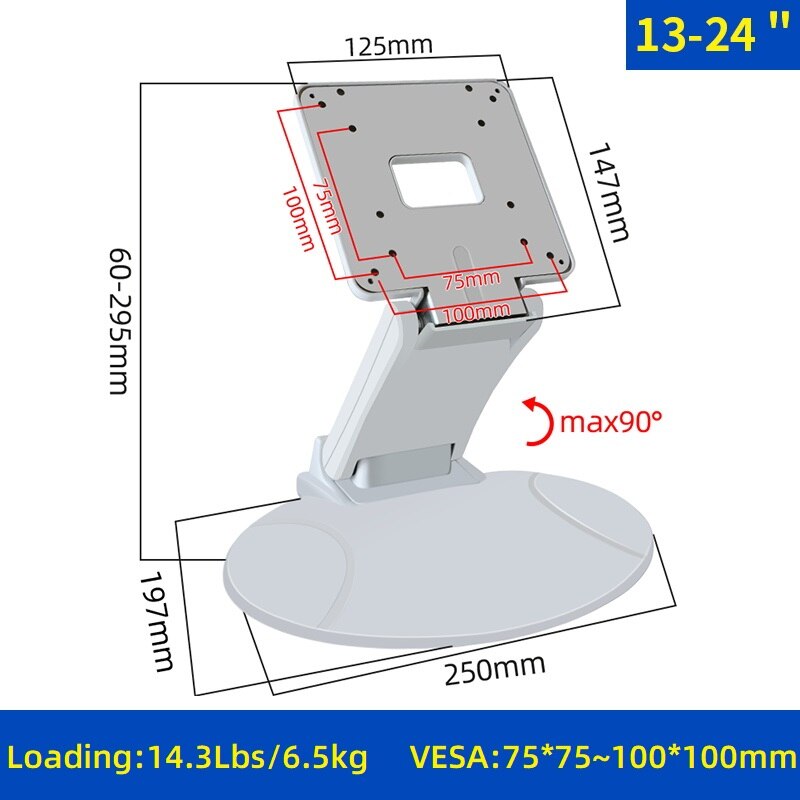 HILLPORT-Soporte plegable de pared para pantalla de TV Lcd, brazo de montaje inclinable de 13-24 pulgadas, Soporte Vesa, Plasma, DZ13: DZ13-W