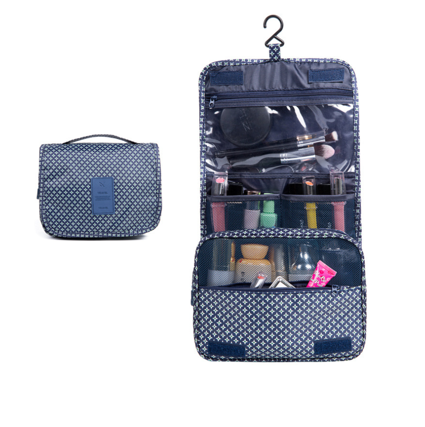 Bolsas de maquillaje de para mujer, Neceser de viaje, organizador de artículos de tocador, almacenamiento impermeable, Neceser colgante para Baño: 6   Blue