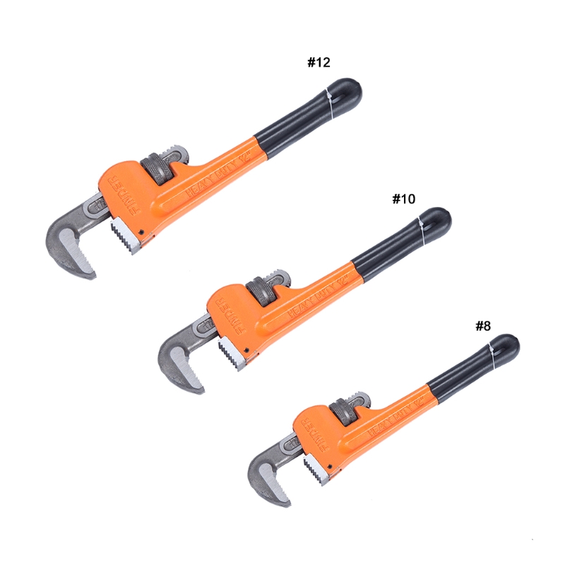 Heavy Duty Pipe Wrench Pump Monkey Pipe Wrench Precision Machine Teeth Heat Treated Comfortable to Hold Fast Opening M4YD