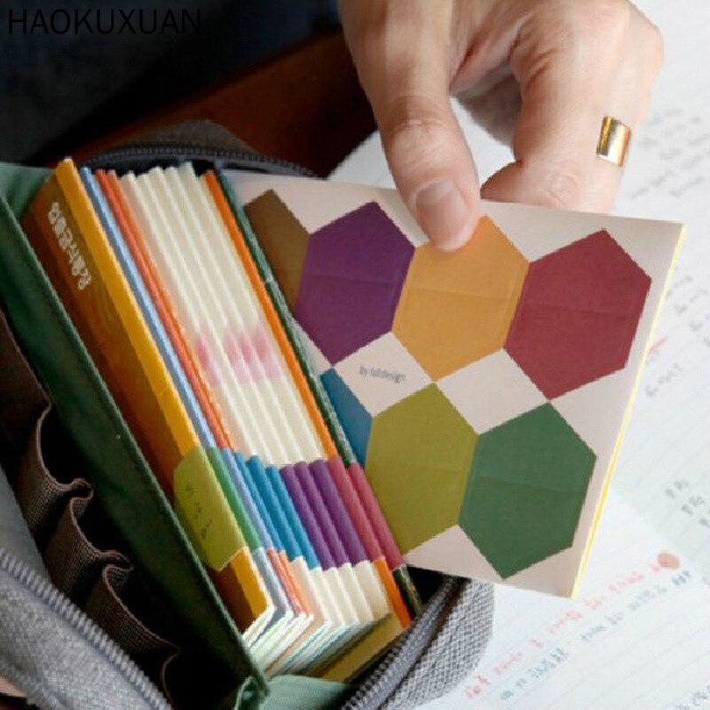 48 Stickers / 2 Stuks Stationaire Sticky Notes Hexagon Gekleurde Index Notebook Planner Accessoires Tool