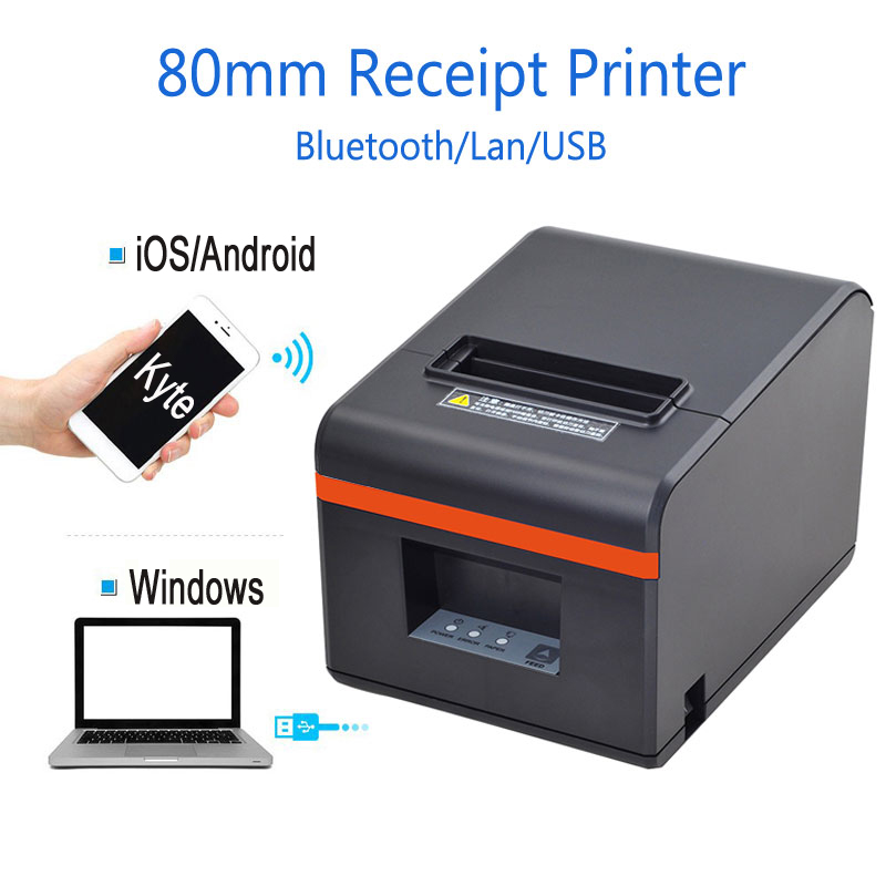 80Mm Thermische Printers Pos Receipt Printer Met Auto Cutter Bluetooth Usb Ethernet-poort Voor Keuken Restaurant Winkel